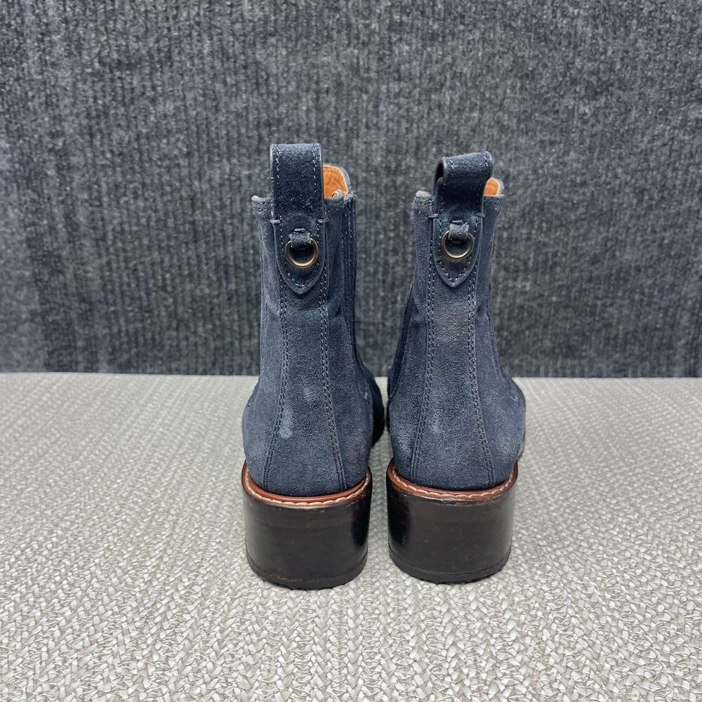 Coach Bowery Chelsea Boots Metallic Blue Leather Ankle Bootie Women’s 6.5 M - Picture 4 of 8